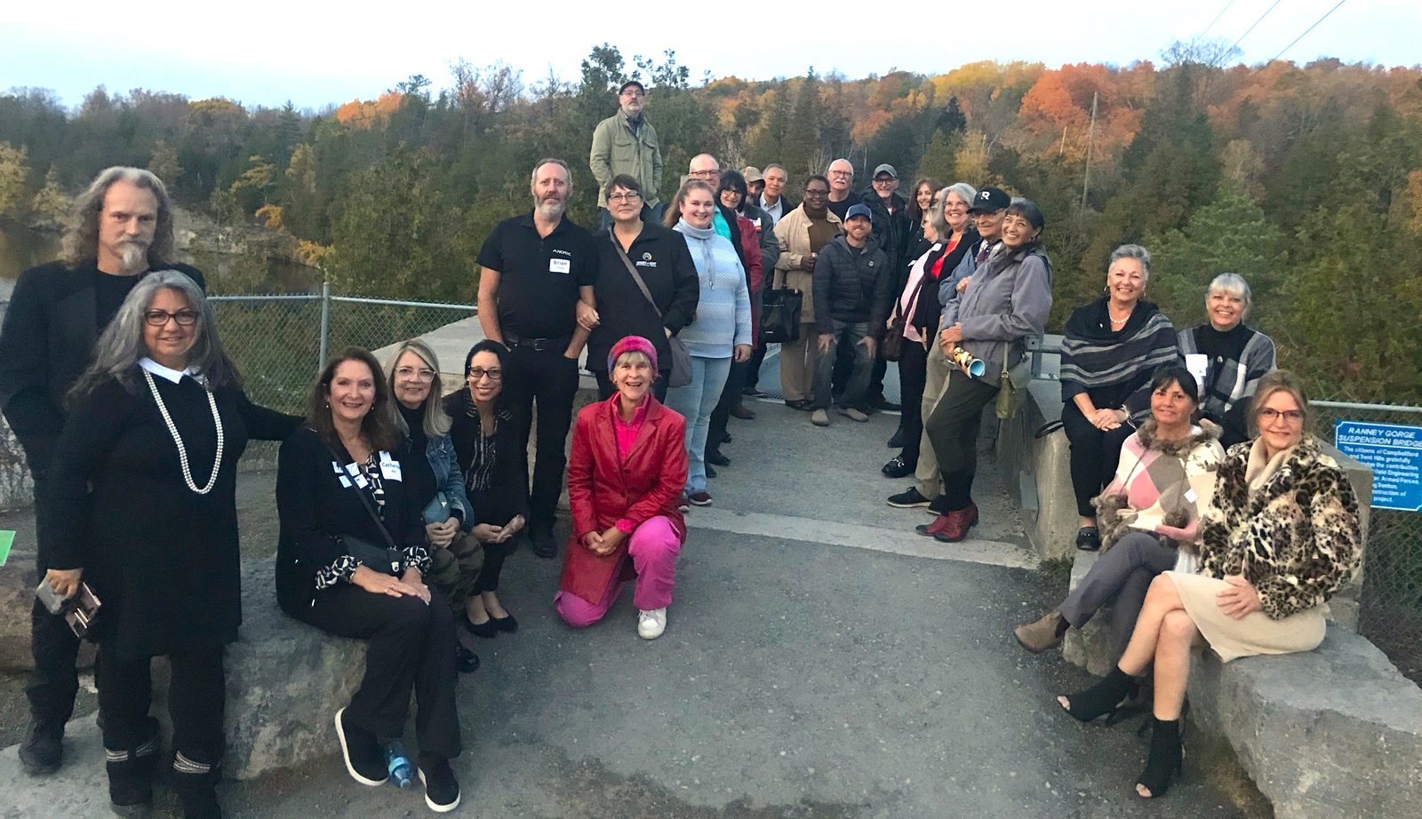 Chamber Meet and Greet Group at the Ranney Gorge Suspension Bridge